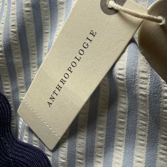 NWT Flat White Anthropologie Blue and White Striped Swim Cover-Up tunic M/L $150 - Picture 6 of 8